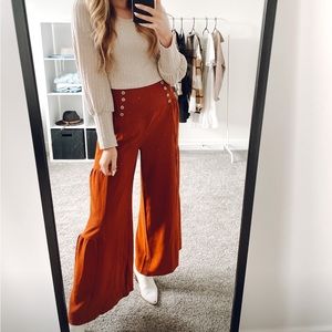 Women’s Burnt Orange Wide Leg Pants